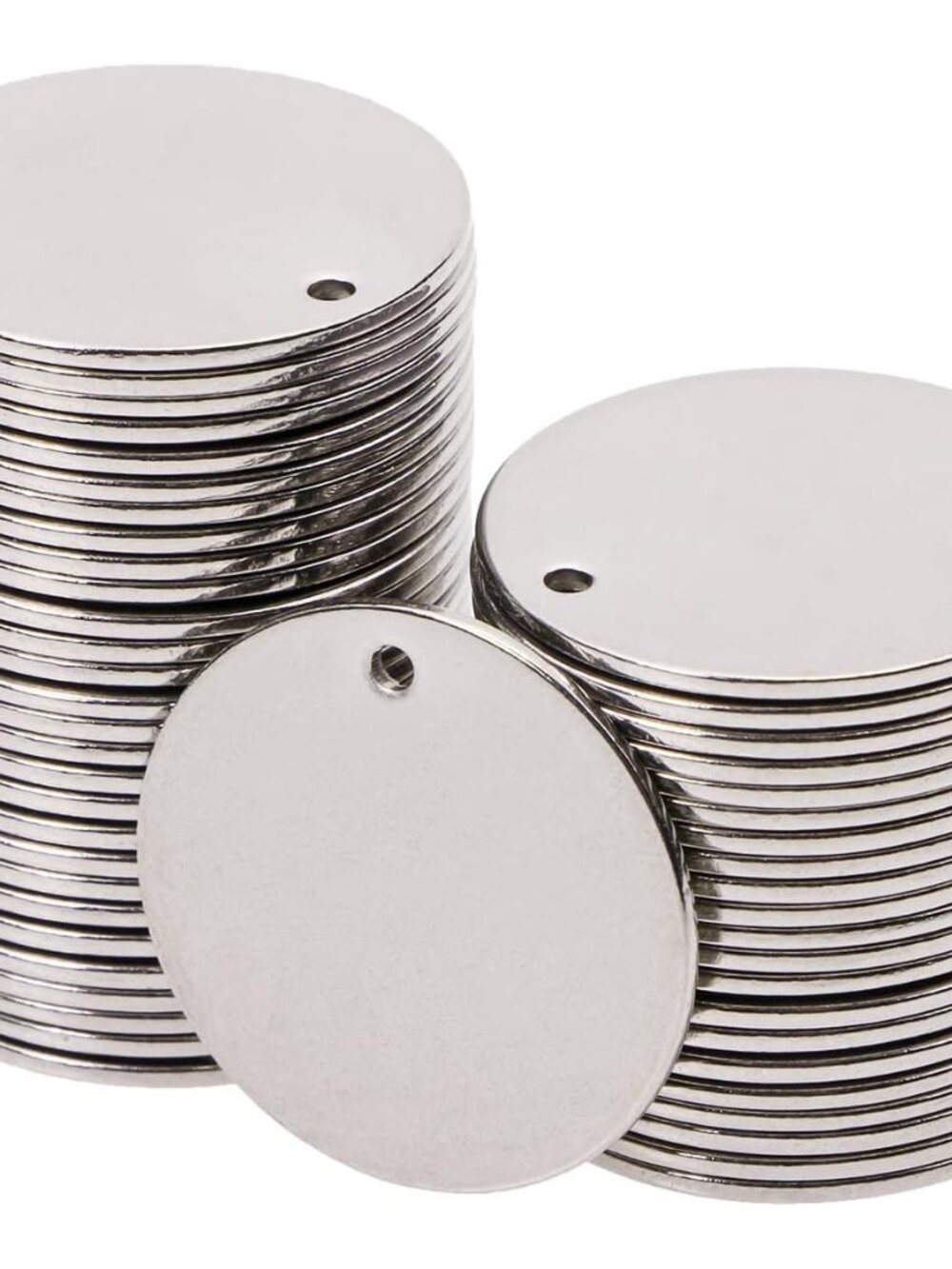 Small Round Stainless Steel Flat Blank Stamping Tag Pendants Mini Discs for Brac